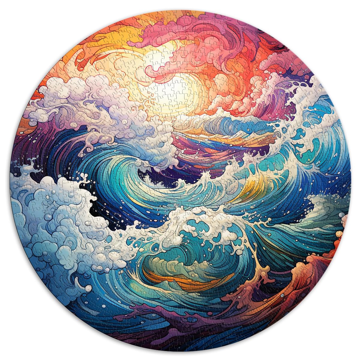 Spielgeschenk Jigsaw Ocean Thrills farbenfrohes Puzzle für Erwachsene 1000 Teile 67,5 x 67,5 cm Familienpuzzle Geschenk Stressabbau Urlaub zu Hause Zeit totschlagen