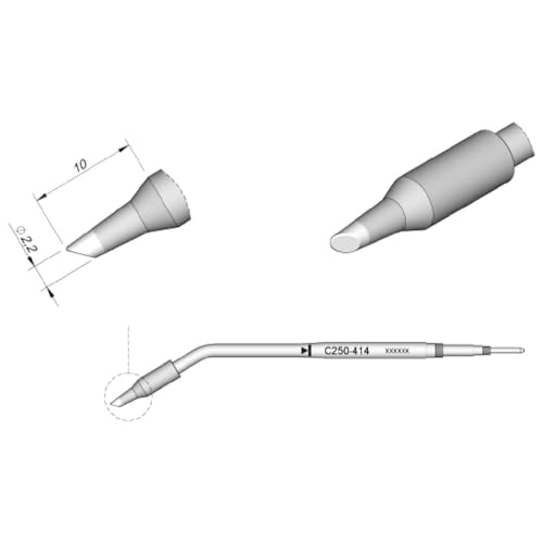 JBC Lötspitze abgeschrägt Spitzen-Größe 2.2 mm Inhalt 1 St.