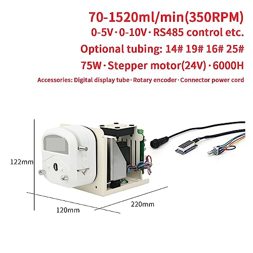 Flüssigkeitsabfüllmaschine, Flaschenabfüllmaschine MED57-KK1800 Integrierte Peristaltikpumpe mit Durchfluss, 24 V, Schrittmotor, einstellbare Geschwindigkeit, Dosierpumpe 70–1520 m/min, unterstützt CA