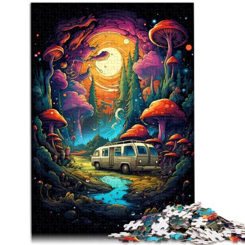 Puzzle für buntes Auto bei Nacht, 1000 Teile, Puzzle für Erwachsene, Holzpuzzle zum Stressabbau, schwierige Herausforderung, 1000 Teile (50 x 75 cm)