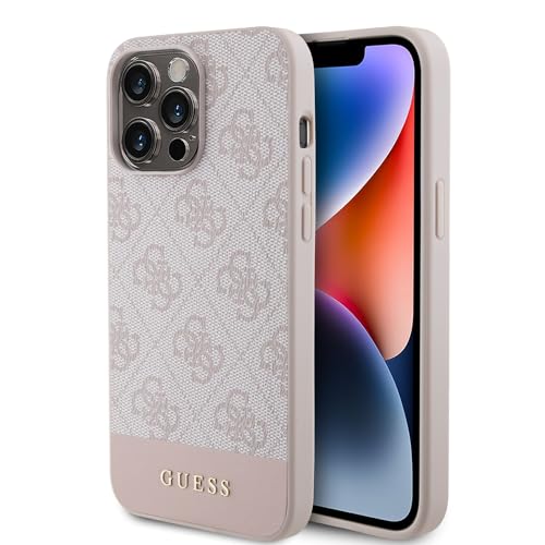 Guess Handyhülle Kompatibel mit Magsafe iPhone 15 Pro Max Hardcase B0CSLZZVN6 iphone 15 pro Max- 4G Pu Bottom - Pink