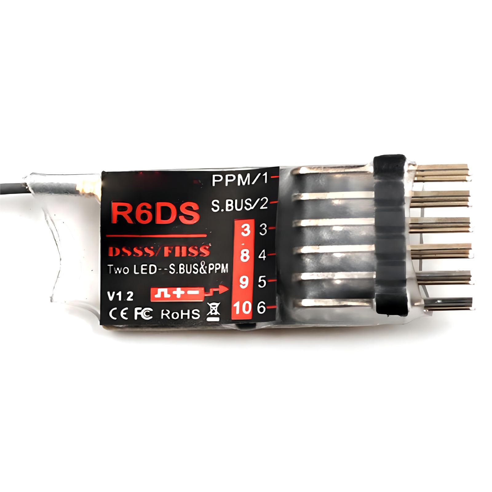 R6DS 2.4G 6CH DSSS & FHSS Fernbedienung Empfänger für RadioLink AT9 AT9S AT10 Transmitter Unterstützung SBUS PPM PWM