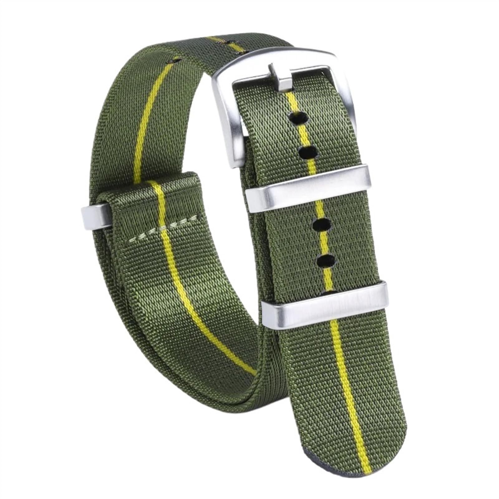 THBGTCNQ 18 mm, 20 mm, 22 mm, Nylon-Uhrenarmband for traditionelle Uhren, sportliches wasserdichtes Armband, Schnellwechsel-Uhrenzubehör(Green Yellow,20mm)