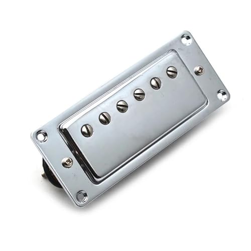 Gitarren-Tonabnehmer Mini 6-Loch-Humbucker-Tonabnehmer Für E-Gitarre, Hals- Und Steg-Tonabnehmer Für Gitarre, Schwarz/Gold/Chrom (Color : Chrome Bridge)