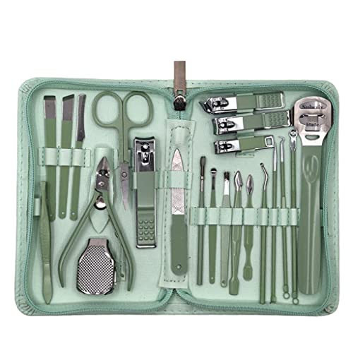 AIHEDOUJ Nagelknipser, Maniküre-Set, Nagelknipser, Cutter, Pflege, Pediküre, abgestorbene Haut, Zangen, Werkzeuge mit Etui (Farbe: D, Größe: Hellgrau)