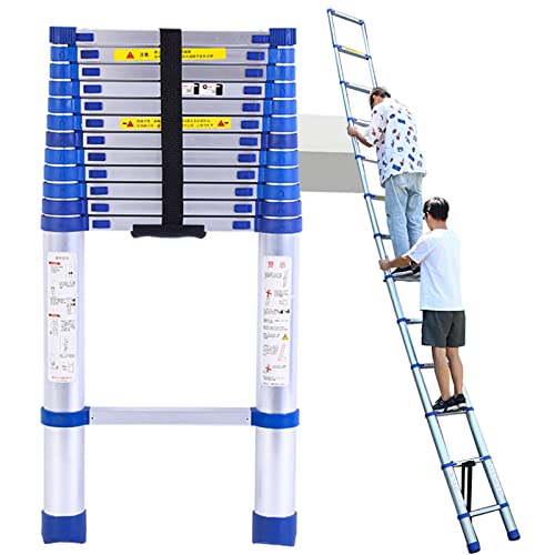 RASOANOA Teleskopleiter Teleskopleitern Mehrzweck-Ausziehleiter Teleskopleiter 8 m/7 m/6,2 m/5 m/4 m/3,8 m/2,6 m Teleskop-Ausziehleiter, Aluminium-Teleskopleitern für Dächer Ambitious