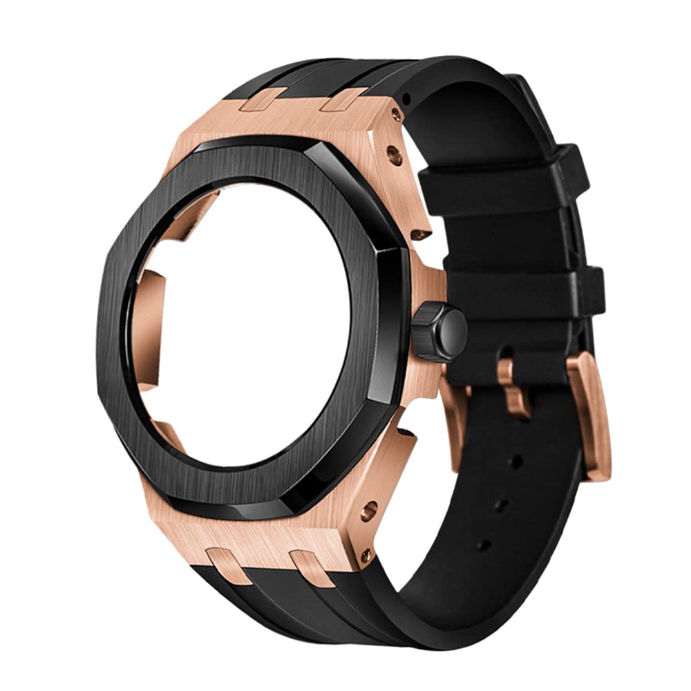 IOTUP Kautschukarmband passend für GA2100/2100 Edelstahl-Metallgehäuse Fluoro-Gummiband + Modifikationswerkzeuge, Einheitsgröße, Achat