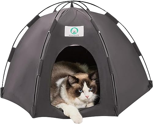 Katzenzeltbett, Hundezelt for draußen, Haustierzelt, Outdoor-Welpenzeltbett, klein, waschbar, for Katzen im Innenbereich, Katzenhaus, Belüftung, leicht zu reinigen, atmungsaktives Katzennest (Color :