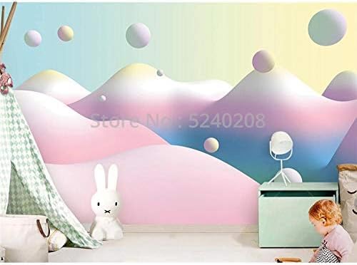 XLMING Bunte Abstrakte Bergkugel Küche Esszimmer Arbeitszimmer Wohnzimmer TV Hintergrund Wand 3D Tapete-200cm×140cm