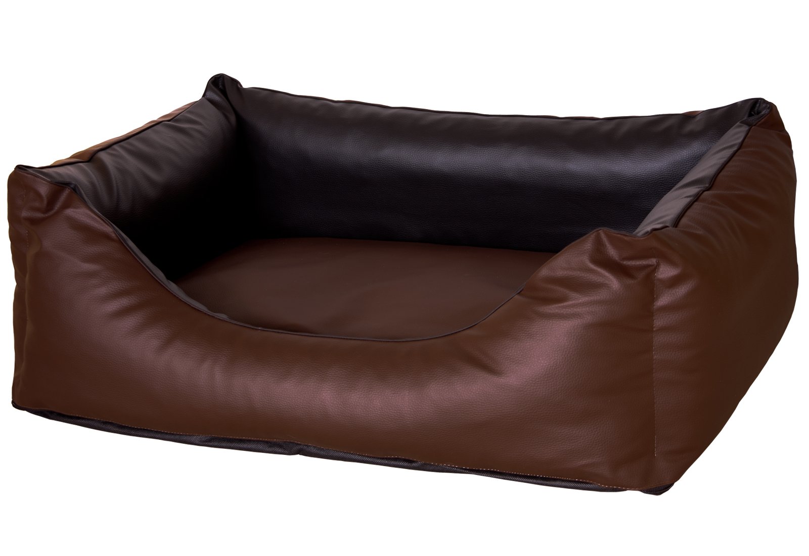 CopcoPet Rocco Orthopädisches Visco Hundebett Hundesofa Wendebett Kunstleder M ca. 80 x 60 cm Orthopädisch Braun Schwarz