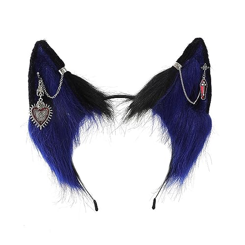 JSGHGDF Punk Anime Hairhoop Plüsch Ohr Stirnband Cosplay Kostüm Halloween Party Kopfschmuck Frauen ComicShow Kopfbedeckungen