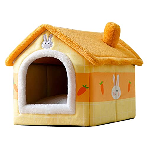 Hütte für Haus, Bett, Zelt für kleine bis große Katzen, maschinenwaschbar, weiches Kissen, rutschfeste Unterseite, Hundehütte