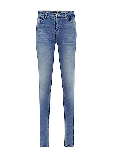 LTB Jeans Damen Jeans Amy X - Jeans Damen Skinny aus Baumwollmischung Skinny Denim Light mit Reißverschluss Hohe Taille - Blau