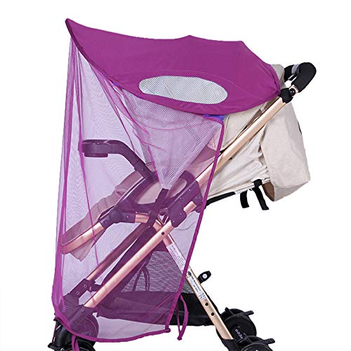 Kinderwagenmarkise mit Moskitonetz Babywagen Markise Sonnenverdeck Wind- und Insektenschutz Anti-UV UPF50+ Sonnenschutz Sommer Universal für Babyschale Sportwagen Buggy Abnehmbar