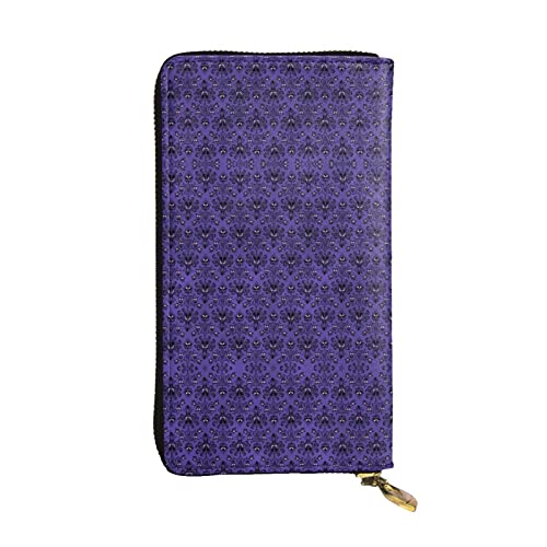 DMORJ Haunted Mansion Lange Clutch aus Leder, 19 x 10 cm, bequem, leicht, wasserdicht, langlebig, schönes Geschenk, Schwarz, Einheitsgröße, Schwarz , Einheitsgröße