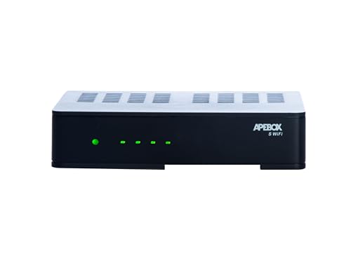 APEBOX S WiFi-Full-HD-Satellitenreceiver (1080p, 1x DVB-S2, USB 2.0, HD-Out, WiFi, CA-Kartenleser, LED-Display, IR, optisches SPDIF, AV-Kabel, RS232 und YouTube)