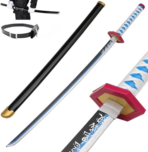 MAUXpIAO Dämonentöter-Schwert, Cosplay, Katanas, Klinge, Requisite für Kamado Tanjirou, Samurai, Anime, Ninja-Schwert, dekoratives Spielzeug für Fans, Anime-Liebhaber, dekoratives Waffenspielzeug, Hol