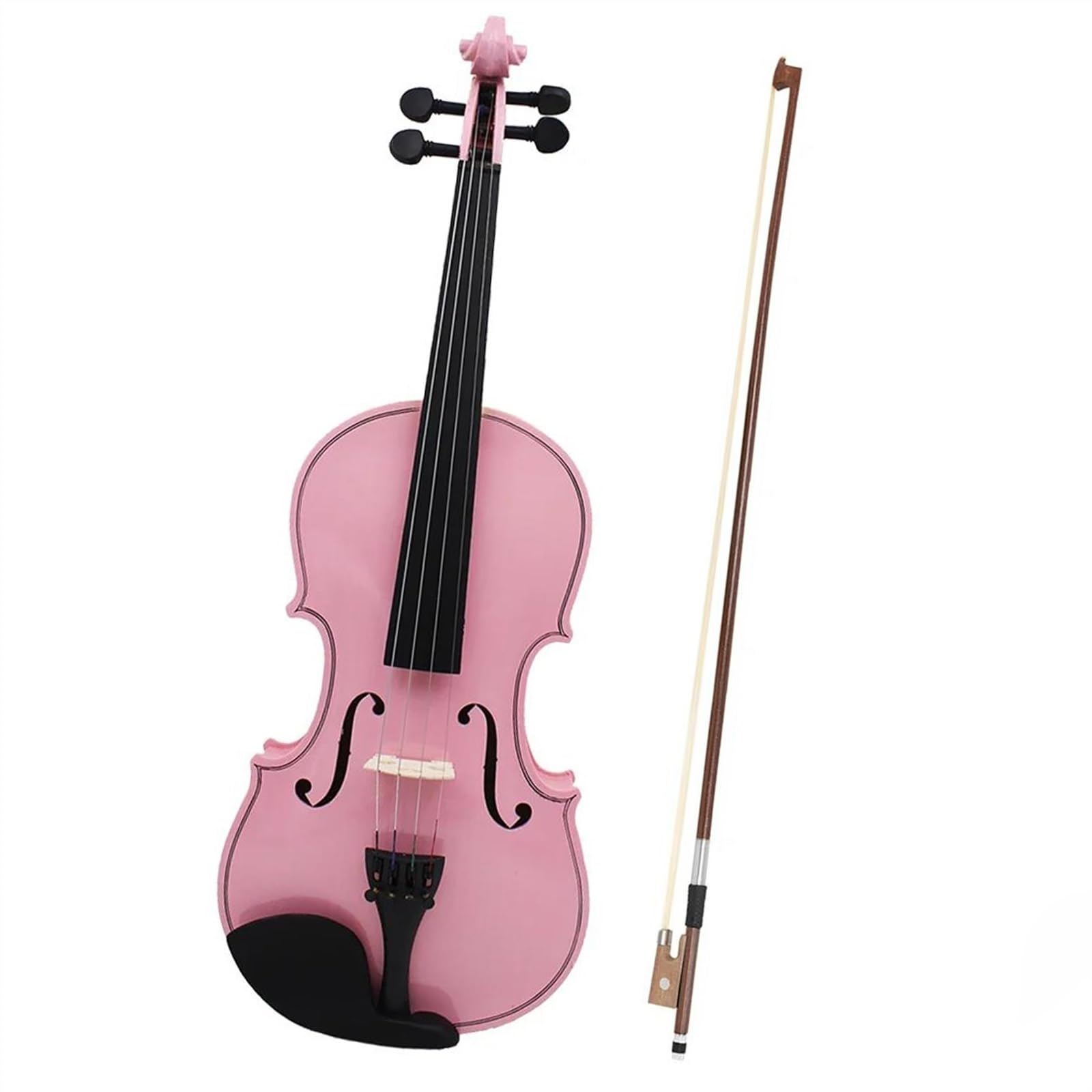 Standard Violine 4/4 Bunte Violine Massivholz Violinenset(4-4 Pink)