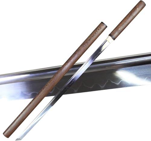 MAUXpIAO Katana Schwert Scharf Echt 1095 Stahl Handgemachte Samurai Schwert Ton Gehärtet schwerter/A/71cm