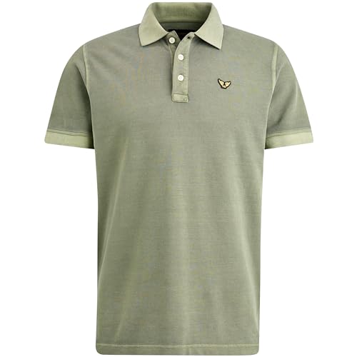 PME Legend Herren Poloshirt Short Sleeve Polo Garment Dyed Pique deep Lichen Green Oliv - L