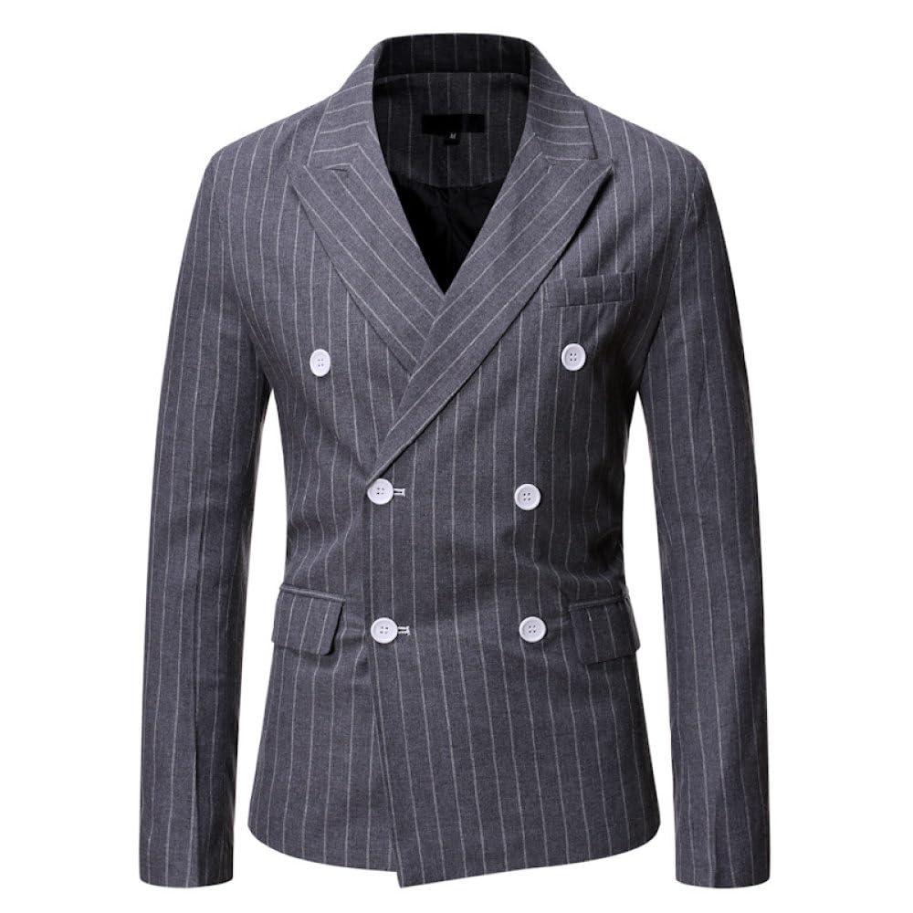 Anzugsakko Herren,Leichter Blazer Für Herren, Slim Fit Jacke, Langärmelig, Zweireihig, Maßgeschneiderter Blazer, Streifen, Strickjacke, Lässig, Business, Eleganter Anzug, Sportmantel, Abendessen