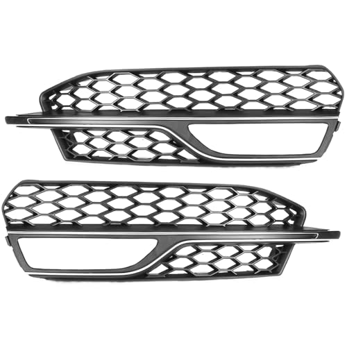 Frontgrills Für S3 Für A3 Für S-Linien 2014-2016 8V3807681 8V3807682 Auto Front Stoßstange Nebel Licht Kühlergrill Grill Honeycomb Mesh Front Bumper Grille(Chrome Silver)