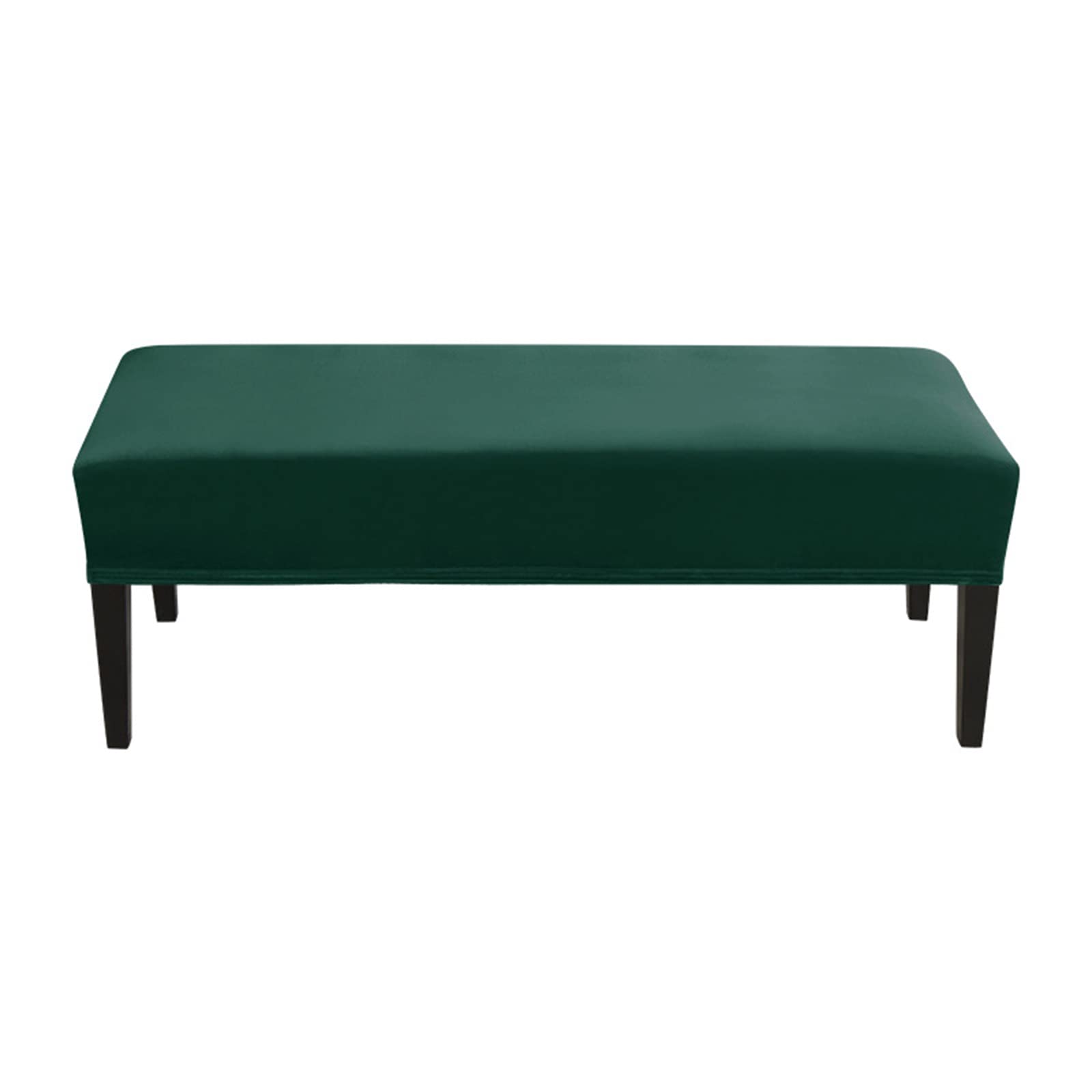 JHLD 1 Stück Universal-Bezug für Esszimmer-Bank, Samt Bezug für Esszimmerstuhl Stretch Dining Bench Cover für Esszimmer weiche Spandex Stuhlhussen Für Wohnzimmer Schlafzimmer -dunkelgrün-1 Stück