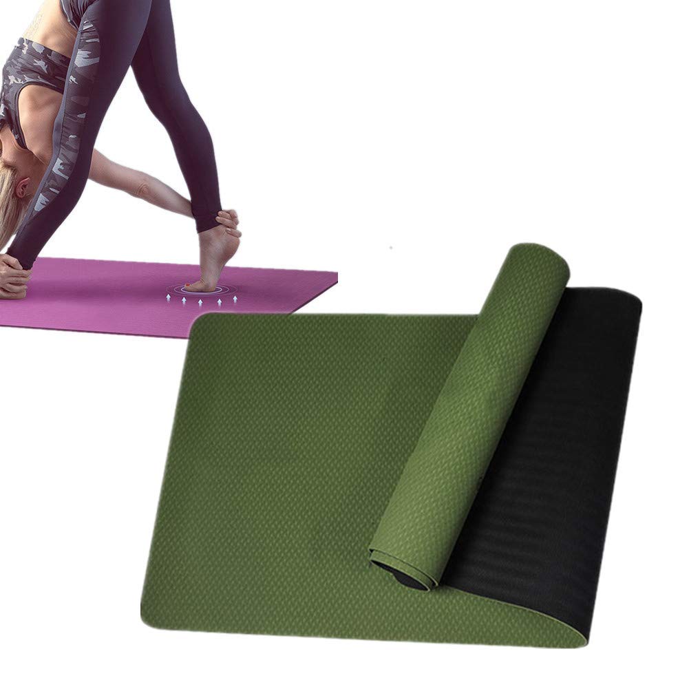 Yoga Matte Exercise Mat Trainingsmatte rutschfest Yoga Stretch Mat Yogamatten Trainingsmatten Gym Matt für zu Hause Yogamatten für zu Hause green-black,ordinary