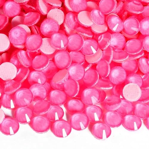 Bulk Flatback Strasssteine, Kristall Hotfix, 1440 stücke Glitter Neon Hot Fix Strass Strass Diamant DIY Nähzubehör Kristalle Diamantes(Lt. pink Neon,Mix Size)