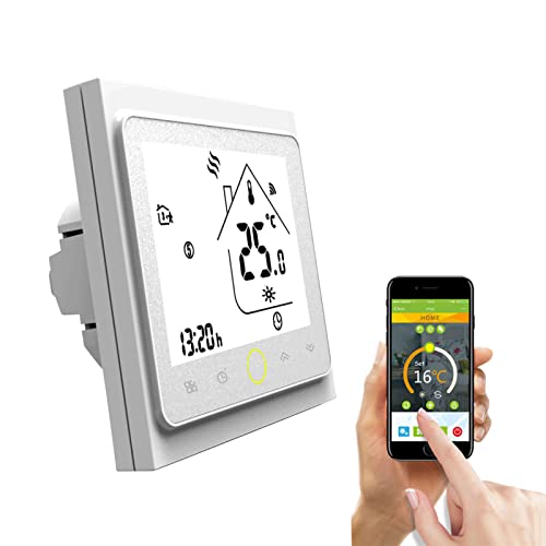 Qiumi Smart Wifi Thermostat Wifi Programmierbarer Wasserthermostat LCD Display Temperaturregler Funktioniert mit Amazon Alexa Google Home IFTTT 5A 110~240V