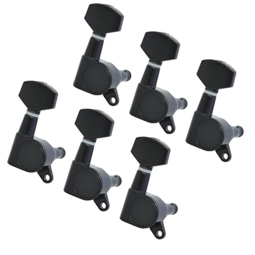 Strings Tuning Pegs Mechaniken Für Gitarre 1 Set mit 6 versiegelten Gitarrenwirbeln, Mechaniken, Gitarrenteilen, Zubehör (Color : Black 6R)