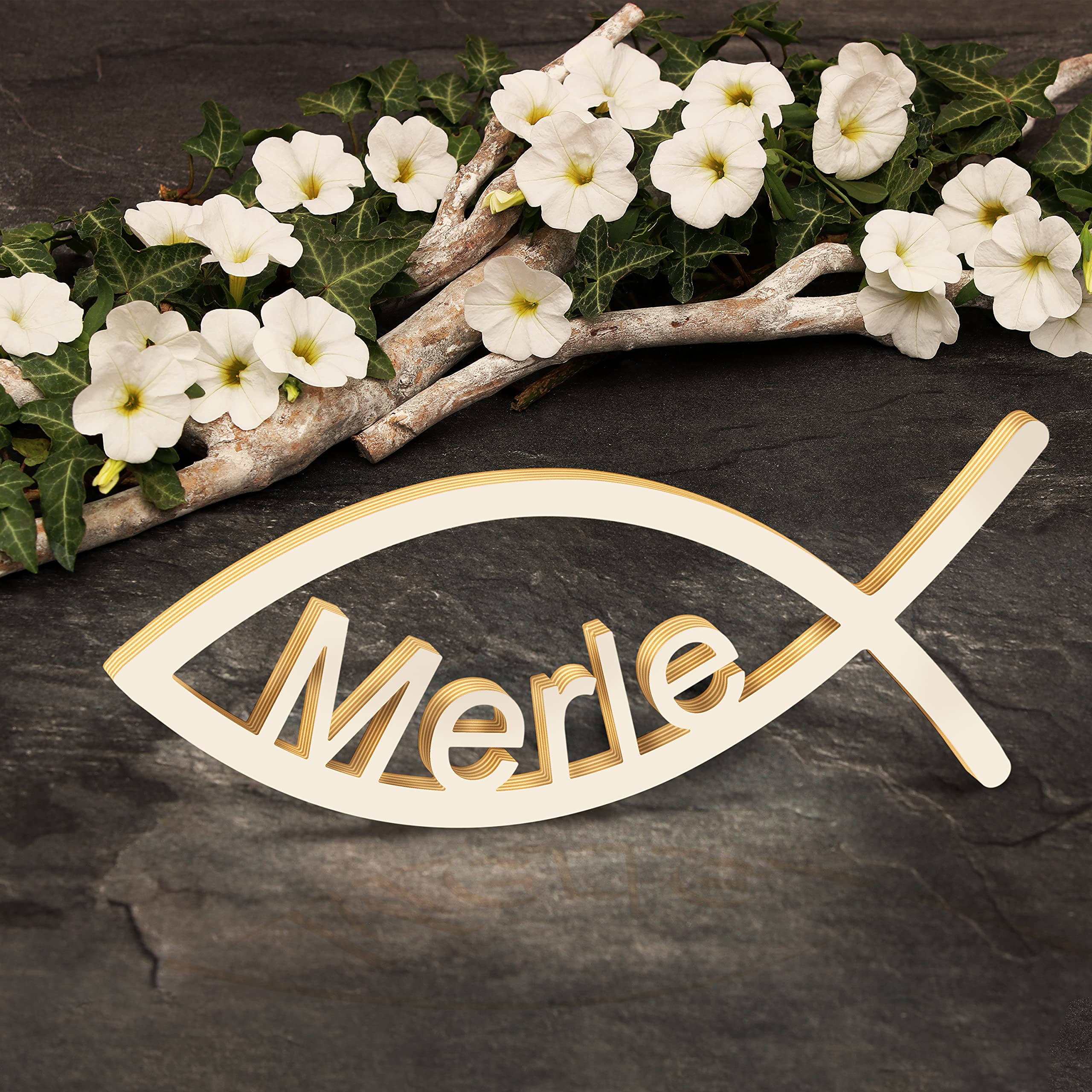 YOUR LIVING ART Geschenk zur Taufe, TAUFGESCHENK MIT Name NACH Wahl in weiß, 30cm, handgemacht aus echtem natürlichen Holz, Namensgeschenk, Heimdekoration, Taufgeschenk für Babytaufe