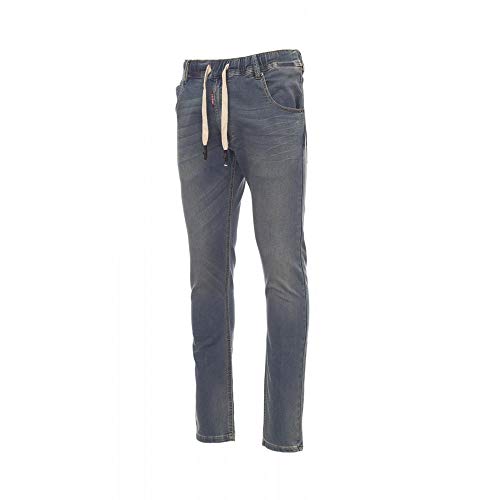 noTrash2003 Herren Sweathose Jogginghose Stretch Hose elastisch in Jeans-Optik Denim versch. Ausführungen (M, Hellblau)