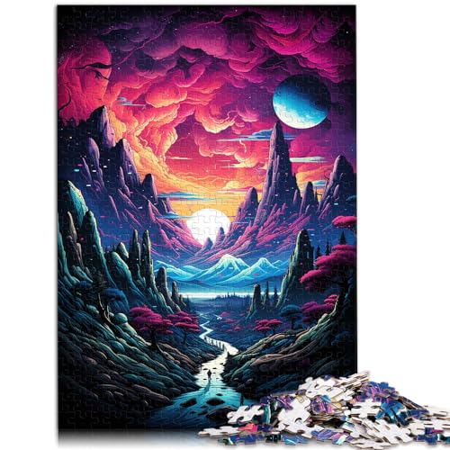 Puzzle für Erwachsene mit farbenfroher Fantasielandschaft, 1000 Teile, Holzpuzzle, ganze Familie, 1000 Teile (50 x 75 cm)