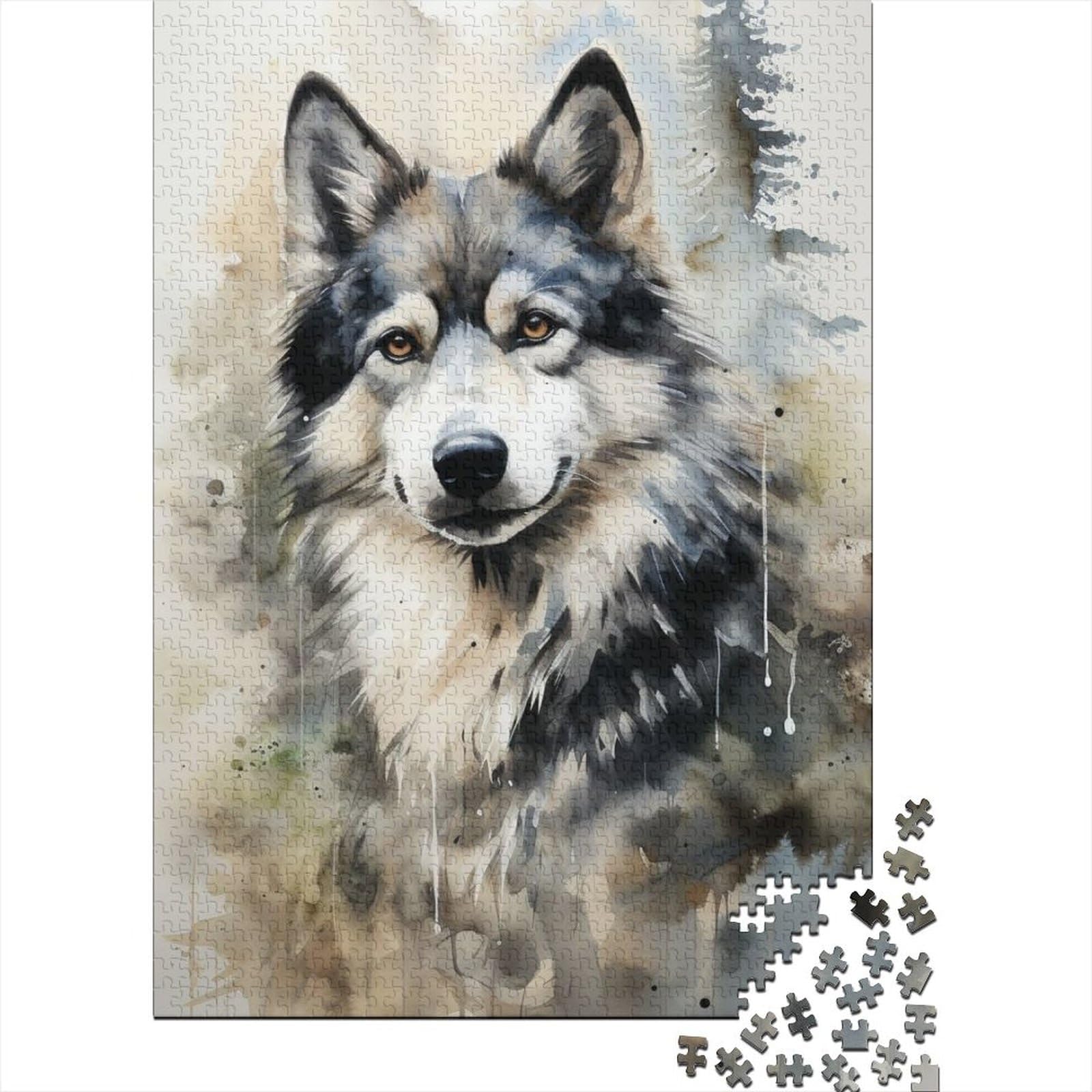 500 große Teile Puzzle für Erwachsene, Fantasy Strange Wolf Puzzle, Puzzle für Erwachsene, Lernspiel, Herausforderungsspielzeug (Größe 20,47 x 14,96 Zoll)