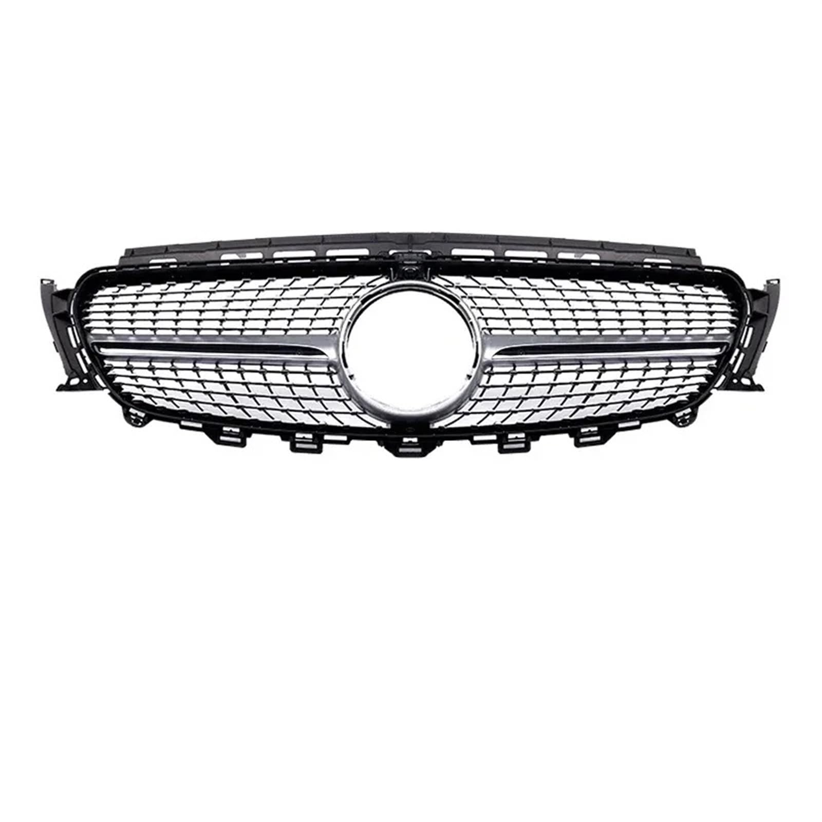 Frontgrills Für Benz E-Klasse W213 2015+ E200 E300 E250 Nierengrill Mit Kameraloch GT Diamond Style Auto Fronthaubengrill Front Bumper Grille(15-19 Black)