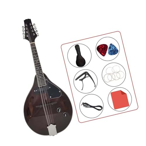 Mandoline Instrument Mandoline Gitarre Achtsaitige Mandoline Mandola Plug-in Elektrischer Sound(Type A black)