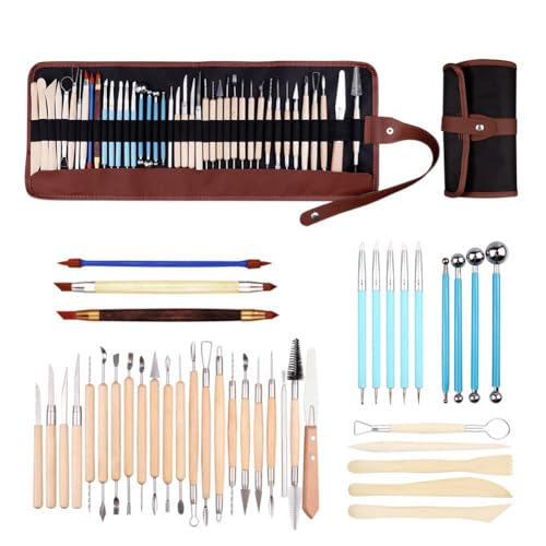 Lmzzdld Ton-Werkzeug-Set, 40-Teiliges Ton-Werkzeug-Set, Solides Pillenstäbchen, Acryl-Nagelstift, Tonmesser, Einfache Installation