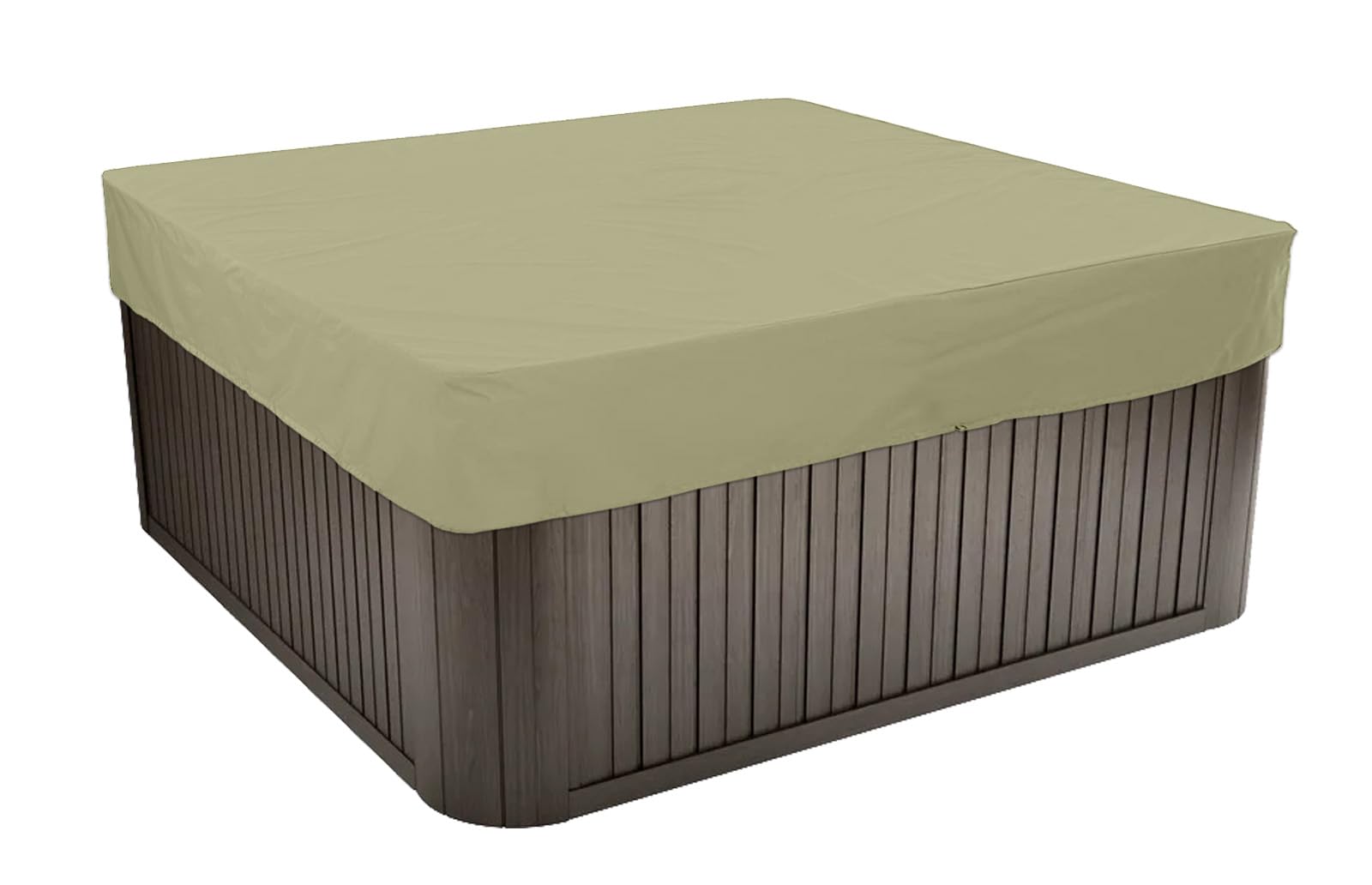 Outdoor Whirlpool-Abdeckung, Allwetter Garten Spa Abdeckung aus 210D Oxford, Wasserdicht, Staubdicht, UV-geschützt Poolabdeckung Quadrat,Beige,210x210x30cm