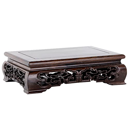 DUBTEDHOU Hölzerne Wiccan kleine Altar Tisch Buddhist Tisch, for Puja, Indoor Outdoor-Ständer for Buddha-Statue, Pflanzenvase, Sockelerhöhungen for Dekorationsräume(Brown,Small)