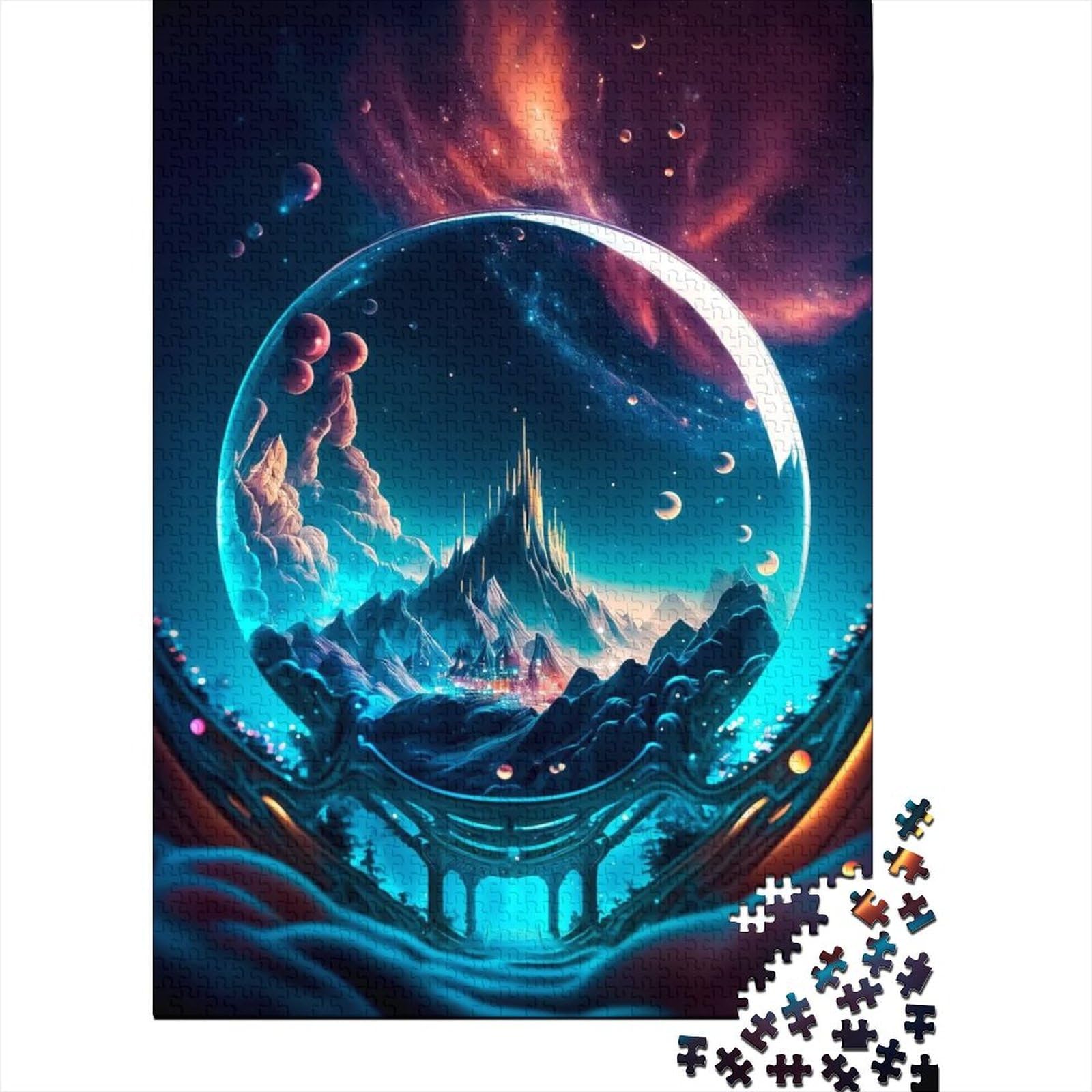 Universal Dome Puzzle 1000 Teile für Erwachsene Holzpuzzle Puzzle für Erwachsene Lernspiel Herausforderungsspielzeug (Größe 29,53 x 19,69 Zoll)