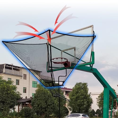 Basketball-Rebounder-Netzrücklaufsystem für Schüler/Jugendliche/Erwachsene, zusammenklappbare Basketball-Wurfmaschine für 3-Punkt-Würfe, Metall-Basketball-Wurftrainer, Trainingshilfe für Park und Sc