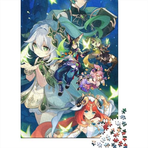 Genshin Impact Puzzles für Erwachsene und Teenager, 500 große Puzzleteile für Erwachsene als Geschenk für die ganze Familie und die (Größe 52x38cm)