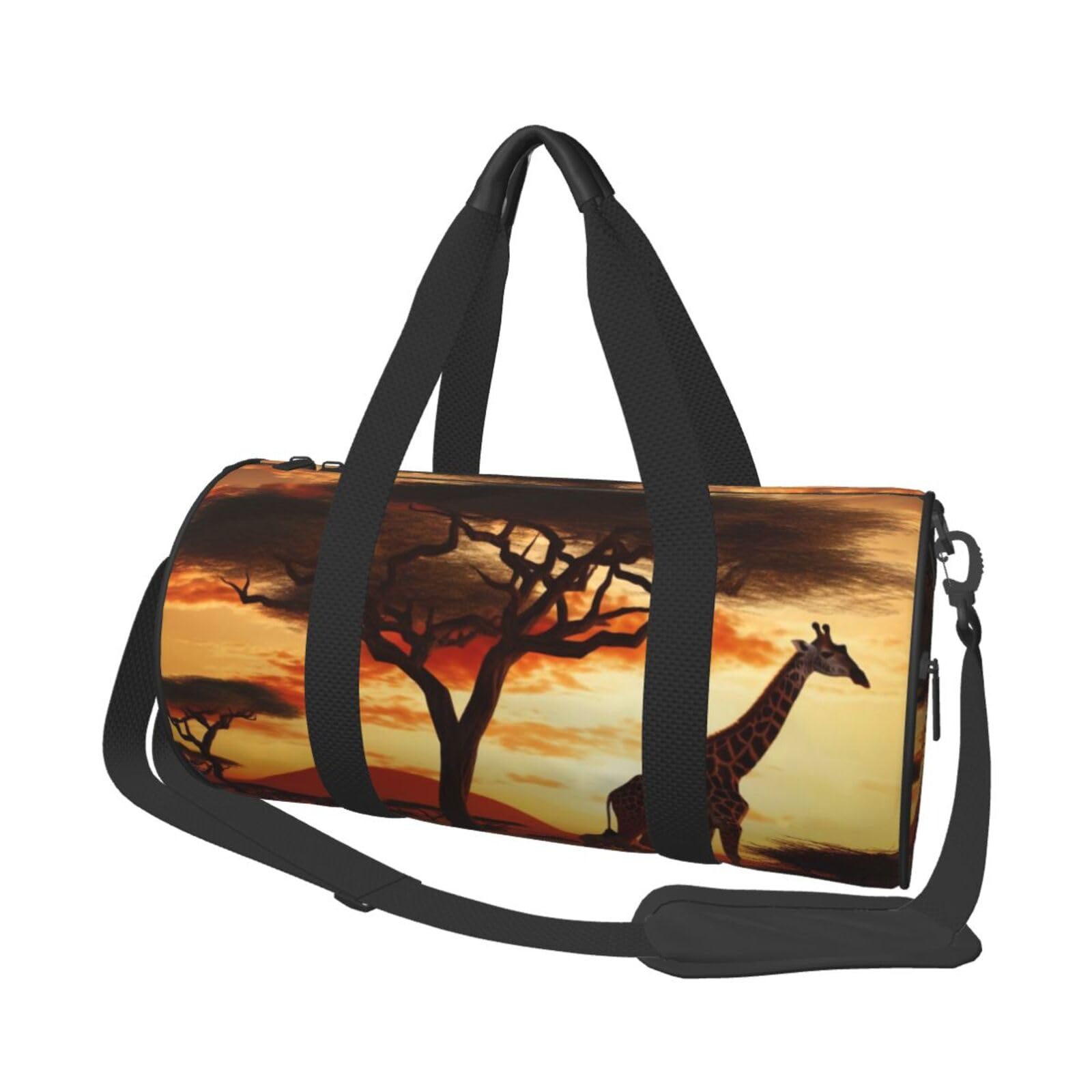 Robuste Reisetasche mit Engelsflügeln, geräumige und stilvolle Tasche für alle Ihre Reisebedürfnisse, Afrika Giraffe Majestic Tree, Einheitsgröße