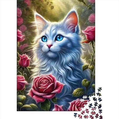 Puzzle für Erwachsene, Traumkatze, 1000 Teile, Holzpuzzle für Erwachsene und Jugendliche ab 12 Jahren, Geschenke für Freunde und Familie, Größe: 75 x 50 cm