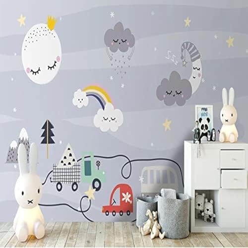 XLMING Einfacher Cartoon Himmel Regenbogen Kinderzimmer 3D Tapete Wohnzimmer Sofa Schlafzimmer Esszimmer Home Dekoration Wand-200cm×140cm