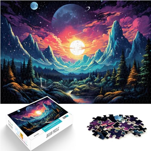 Puzzlespiel Fantasielandschaft 1000 Puzzles für Erwachsene 1000 Teile Holzpuzzle Lernpuzzle Geburtstagsgeschenk, Geschenke für oder, Wandkunst (50x75cm)