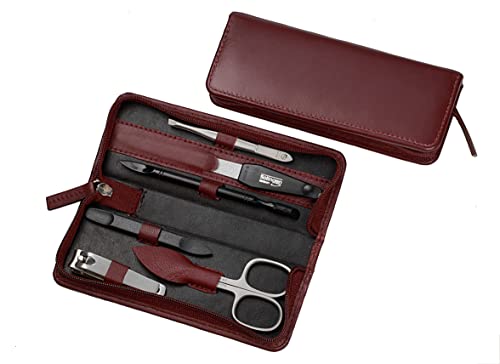 Manicure-Etui Nappaleder 6-teilig Nr. 01 Bordeaux 6 Stk.