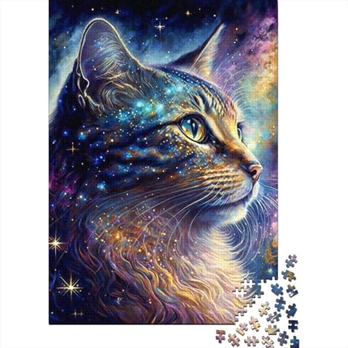 1000-teiliges Puzzle für Erwachsene, Kunst, bunte Katzen, Holzpuzzle für Erwachsene und Jugendliche von Jigsaw Puzzles for Adults, Lernspiel, Herausforderungsspielzeug, 75 x 50 cm