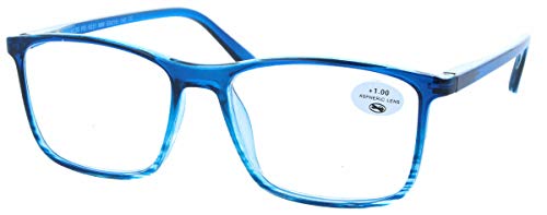 moderne Lesehilfe/ -brille mit Federscharnier in Blau + 1,5